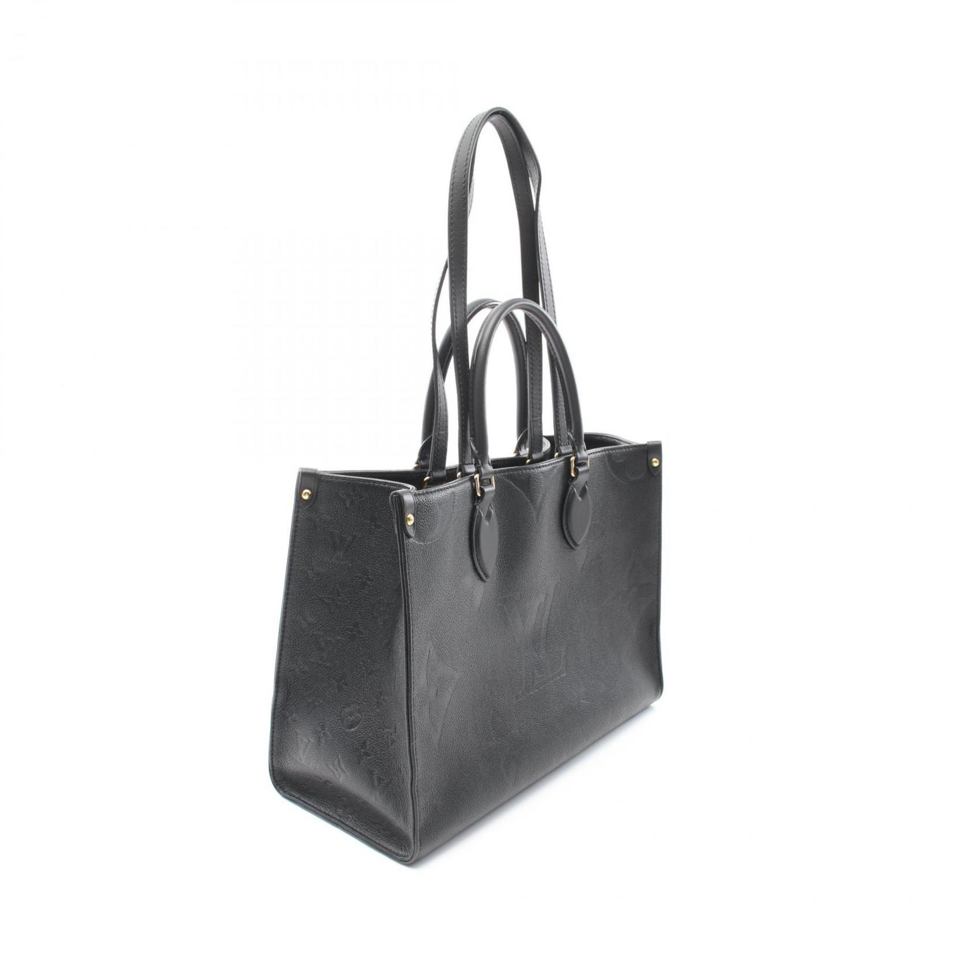 LOUIS VUITTON On the Go MM Monogram Empreinte Noir Tote Bag Leather Women's Black M45595