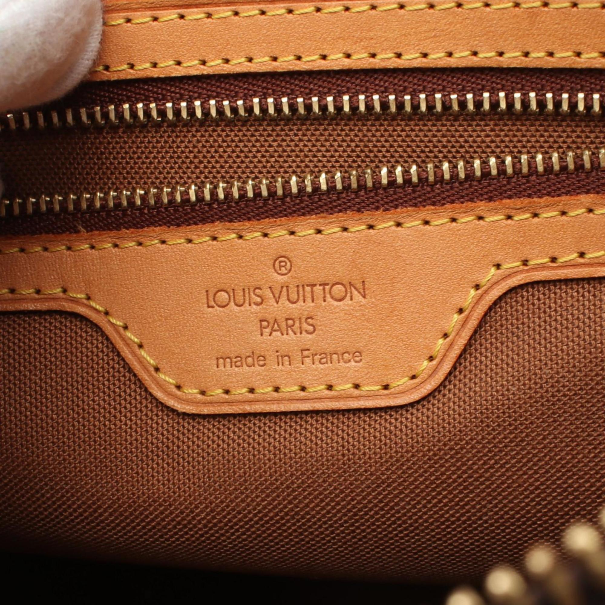 Louis Vuitton LOUIS VUITTON Cabas Piano Monogram Shoulder Bag Coated Canvas Leather Women's Brown M51148