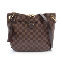 Louis Vuitton South Bank Damier Ebene Shoulder Bag, Coated Canvas, Leather, Women's, Brown, N42230