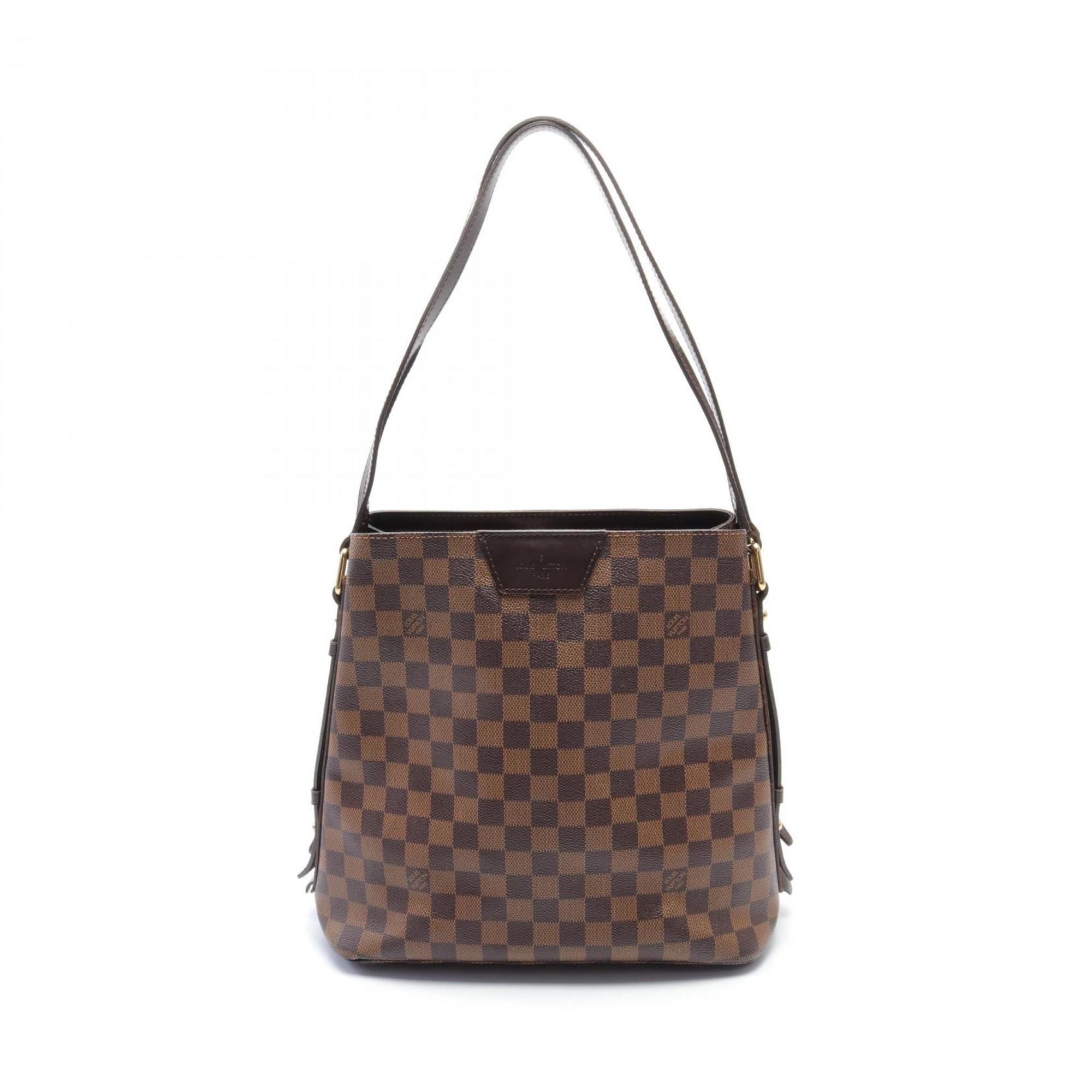 Louis Vuitton LOUIS VUITTON Cabas Rivington Damier Ebene Shoulder Bag Coated Canvas Leather Women's Brown N41108