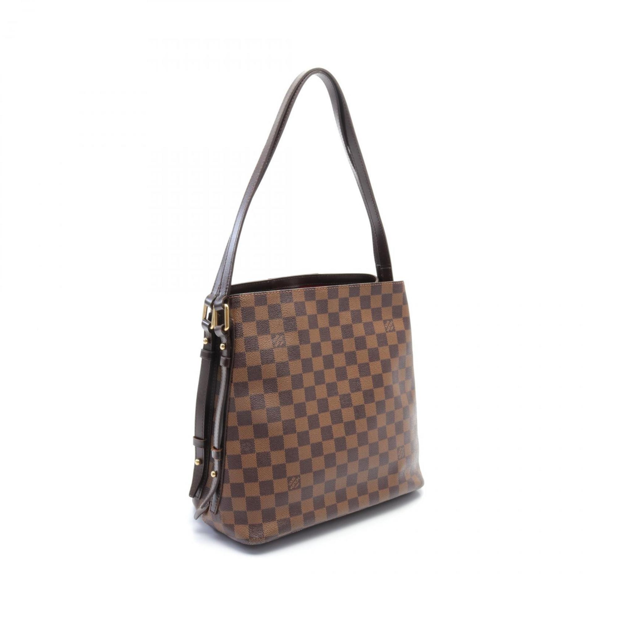 Louis Vuitton LOUIS VUITTON Cabas Rivington Damier Ebene Shoulder Bag Coated Canvas Leather Women's Brown N41108