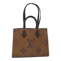 LOUIS VUITTON On the Go MM Bag, Coated Canvas, Monogram Giant, Women's, Brown, M45321