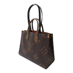 LOUIS VUITTON On the Go MM Bag, Coated Canvas, Monogram Giant, Women's, Brown, M45321