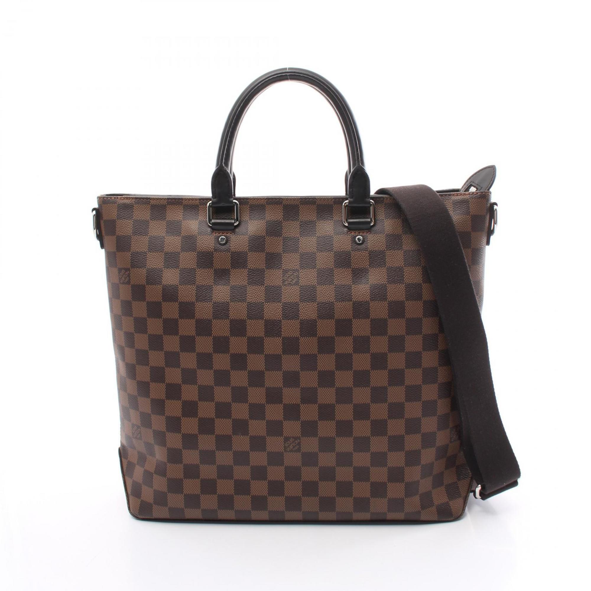 Louis Vuitton Jake Damier Ebene Tote Bag, Coated Canvas, Leather, Men's, Brown, N41559