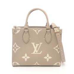 LOUIS VUITTON On the Go PM Bicolor Monogram Empreinte Tourtrell Crème Handbag Bag Leather Women's Beige Ivory M45779