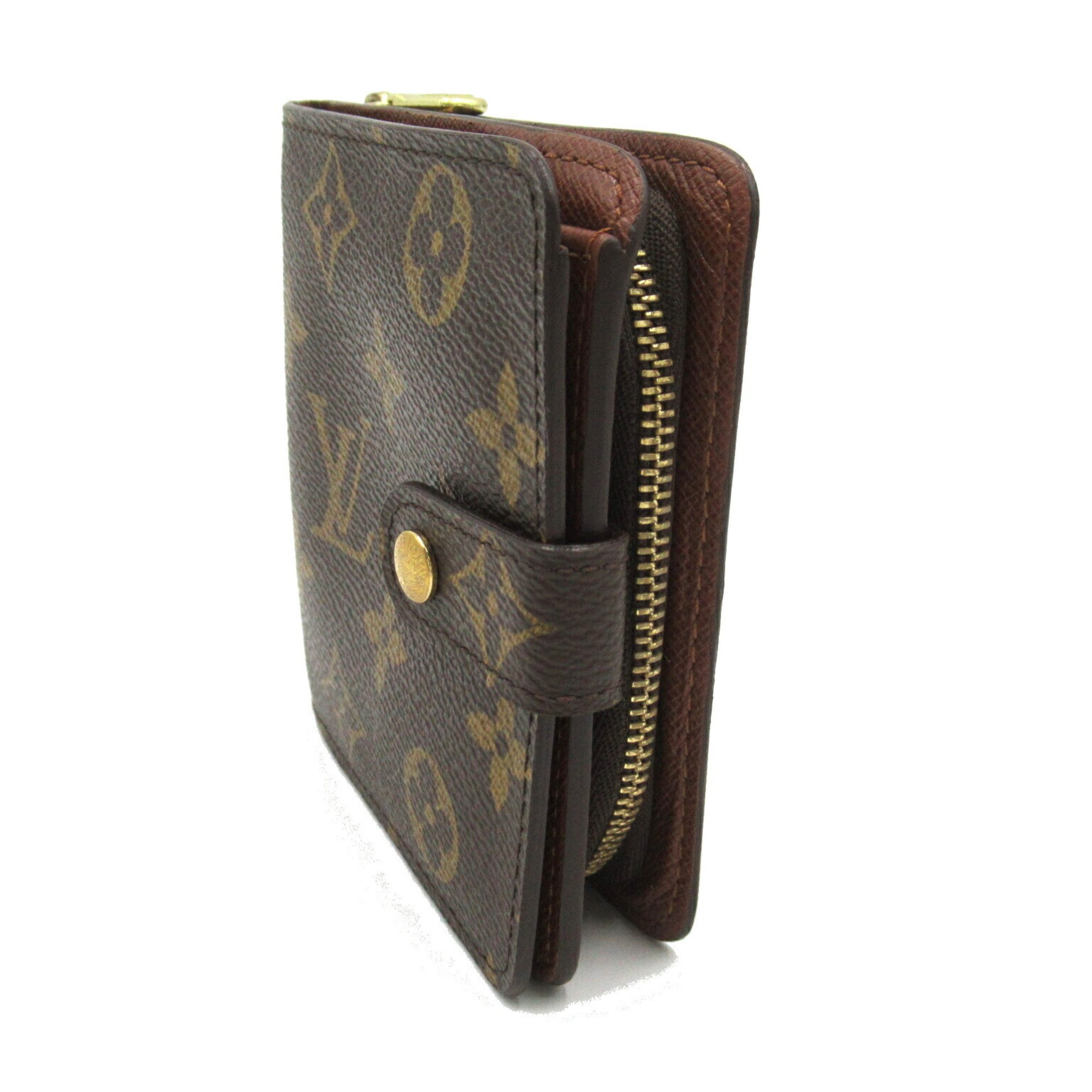 Louis Vuitton LOUIS VUITTON Compact Zip Bi-fold Wallet Coated Canvas Monogram Men's Women's Brown M61667