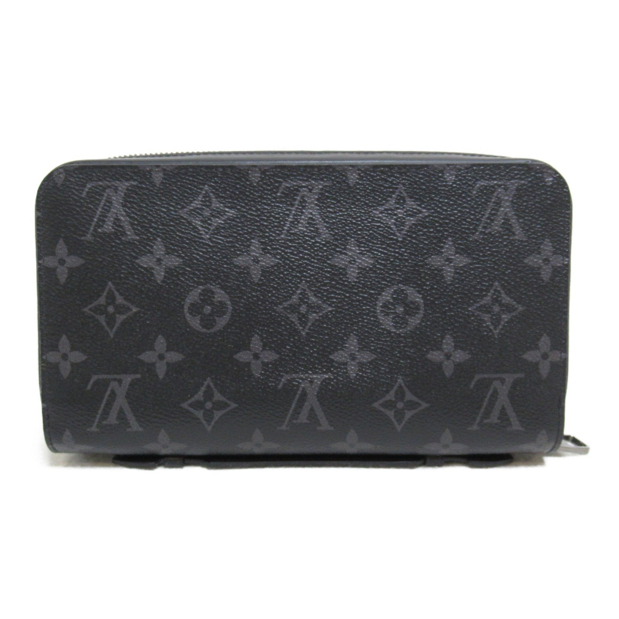 Louis Vuitton Zippy XL Round Long Wallet Coated Canvas Monogram Eclipse Men's Women's Gray M61698