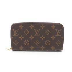 Louis Vuitton LOUIS VUITTON Zippy Wallet Monogram Coquelicot Round Long Coated Canvas Women's Brown Red M41896