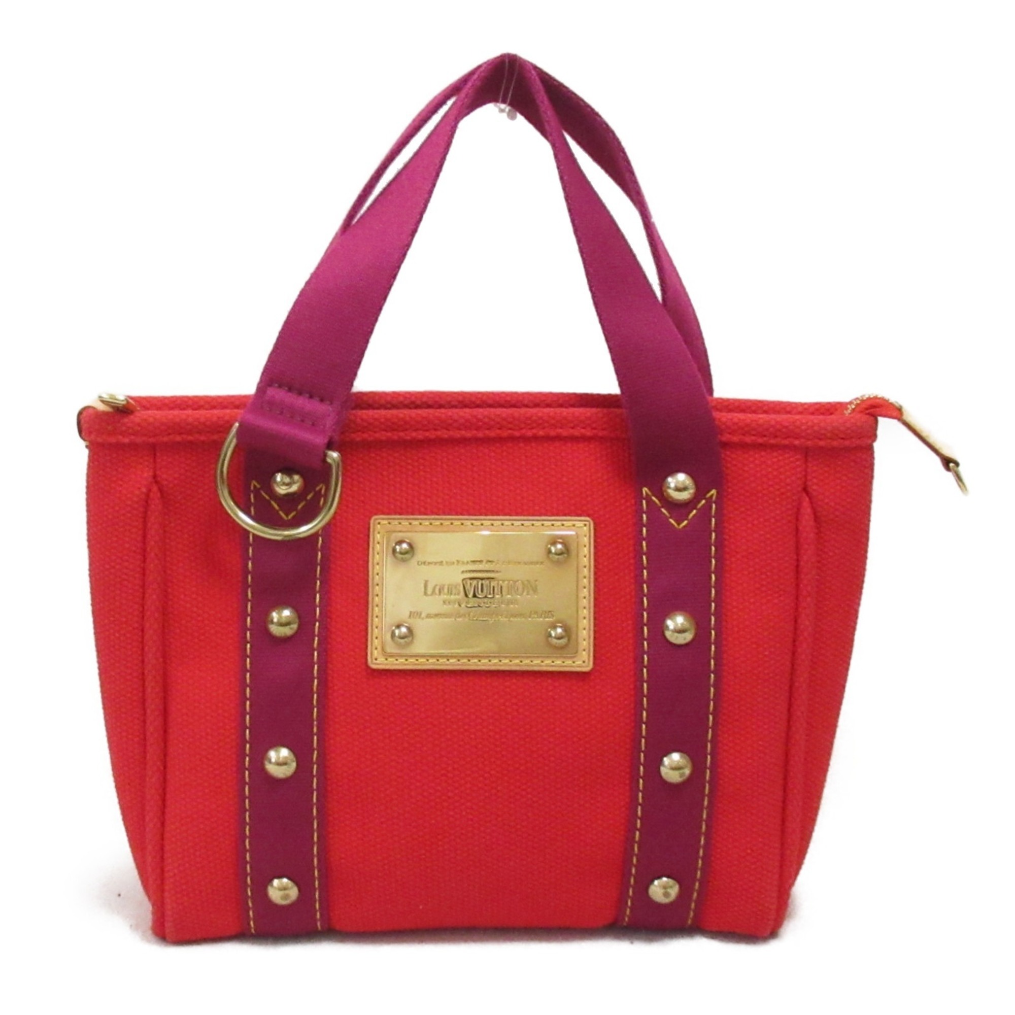 Louis Vuitton LOUIS VUITTON Cabas PM Bag Canvas Antigua Women's Red M40037