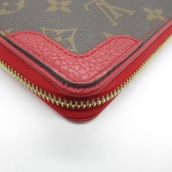 Louis Vuitton LOUIS VUITTON Zippy Wallet Retiro Round Long Coated Canvas Leather Monogram Women's Brown Red M61854