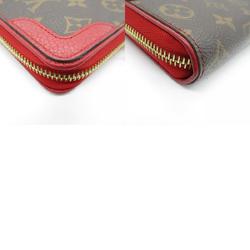 Louis Vuitton LOUIS VUITTON Zippy Wallet Retiro Round Long Coated Canvas Leather Monogram Women's Brown Red M61854