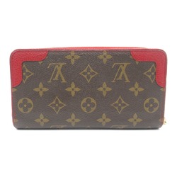 Louis Vuitton LOUIS VUITTON Zippy Wallet Retiro Round Long Coated Canvas Leather Monogram Women's Brown Red M61854