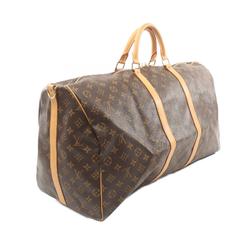 Louis Vuitton Keepall Bandouliere 60 Boston Bag, Coated Canvas, Leather, Monogram, Men's, Women's, Brown, M41412