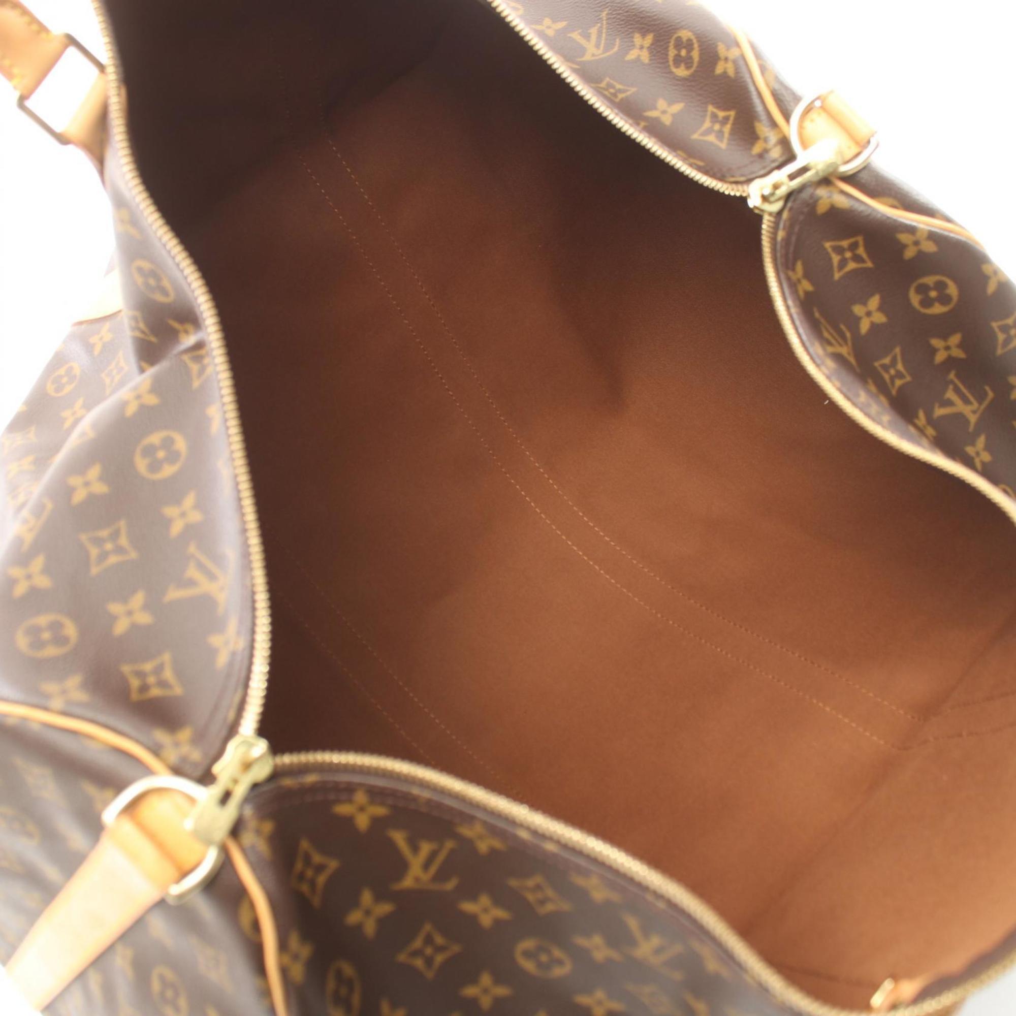 Louis Vuitton Keepall Bandouliere 60 Boston Bag, Coated Canvas, Leather, Monogram, Men's, Women's, Brown, M41412