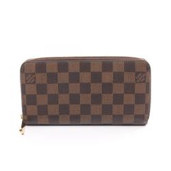 Louis Vuitton LOUIS VUITTON Zippy Wallet Damier Ebene Round Long Coated Canvas Men's Women's Brown N41661