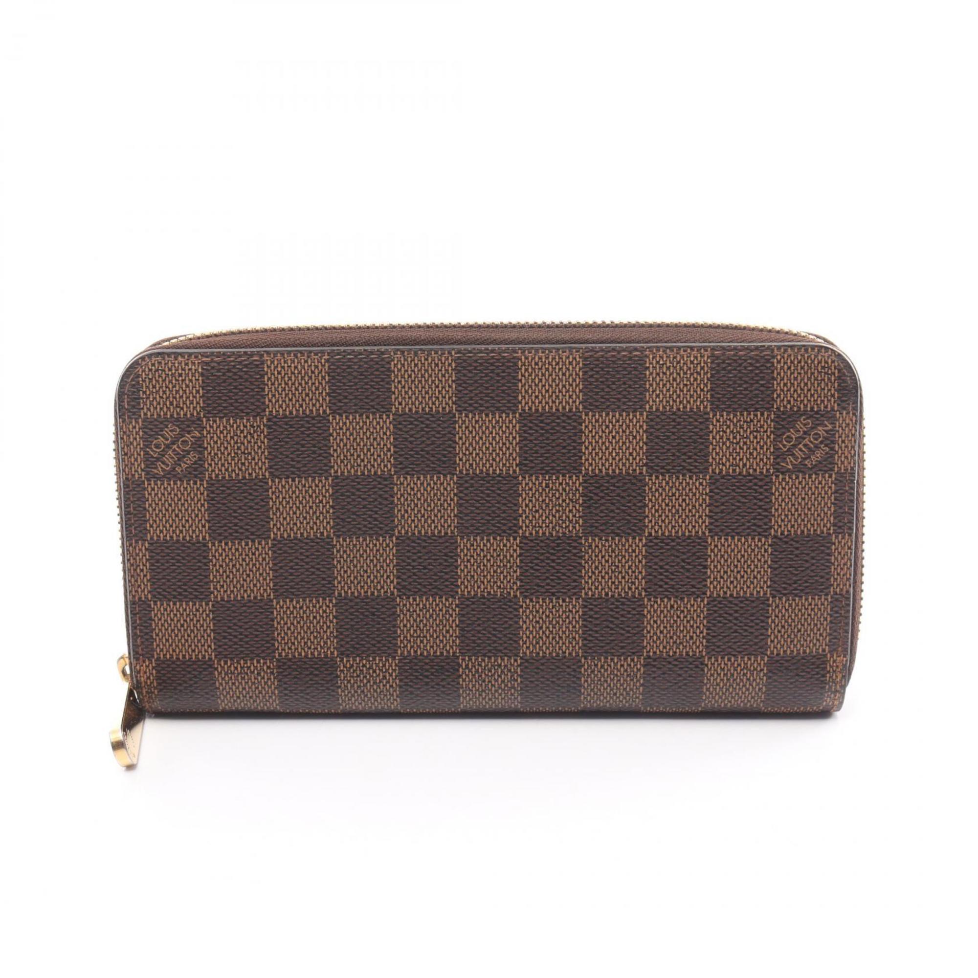 Louis Vuitton LOUIS VUITTON Zippy Wallet Damier Ebene Round Long Coated Canvas Men's Women's Brown N41661