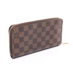 Louis Vuitton LOUIS VUITTON Zippy Wallet Damier Ebene Round Long Coated Canvas Men's Women's Brown N41661