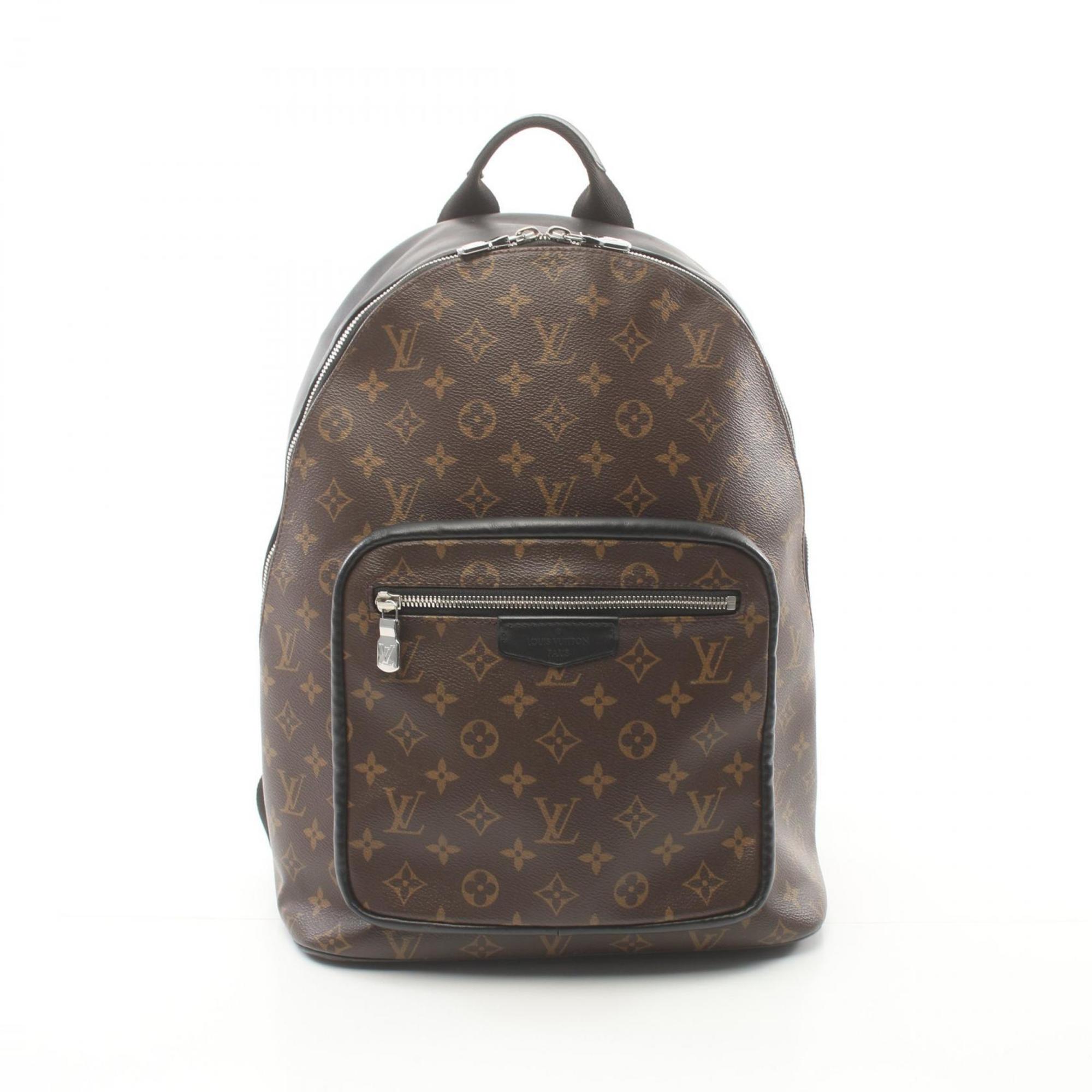 LOUIS VUITTON Josh NV Monogram Macassar Backpack Bag Coated Canvas Leather Men's Brown Black M45349