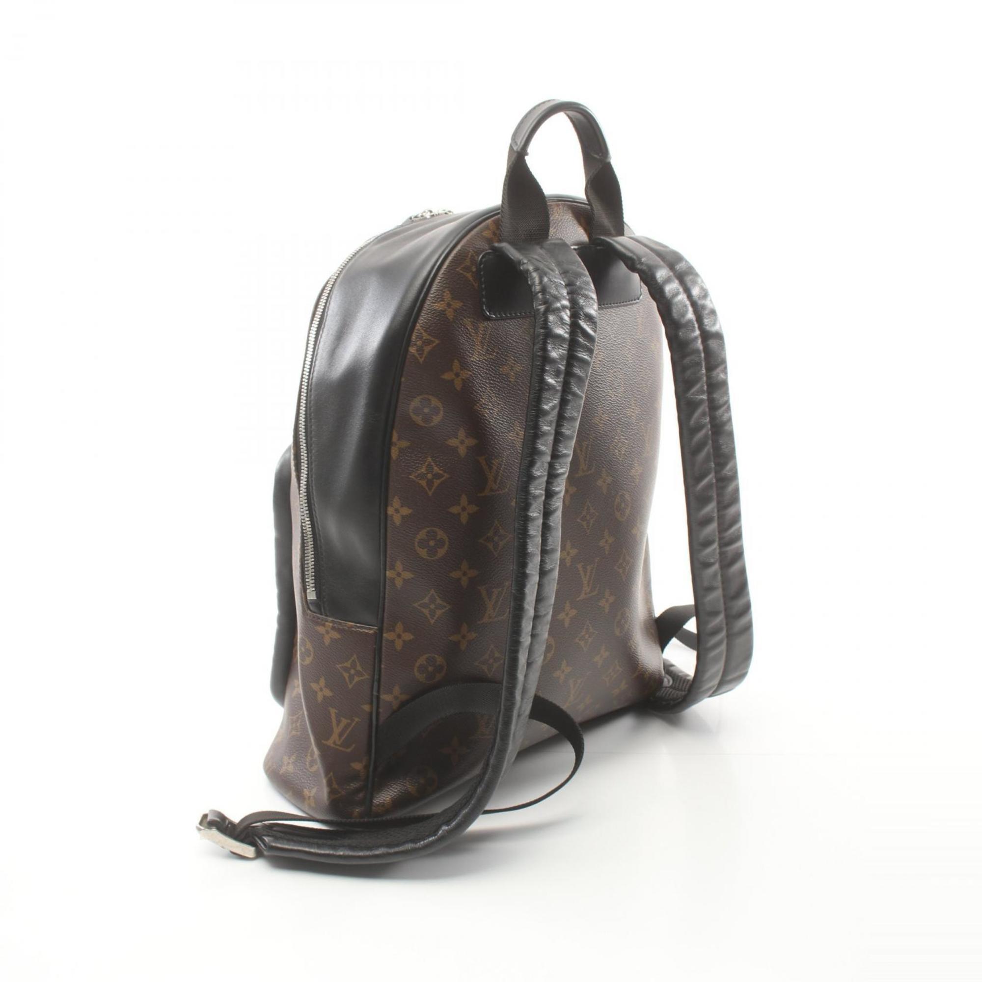 LOUIS VUITTON Josh NV Monogram Macassar Backpack Bag Coated Canvas Leather Men's Brown Black M45349