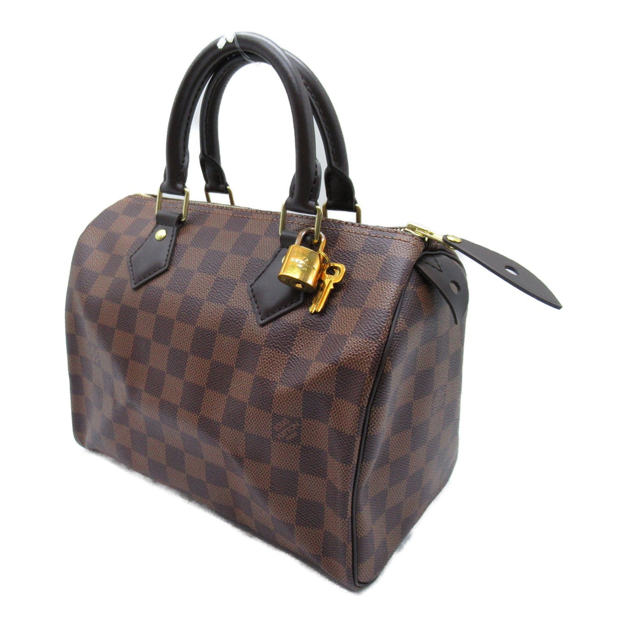 Louis Vuitton Speedy 25 Handbag Bag Coated Canvas Damier Women's Brown N41365