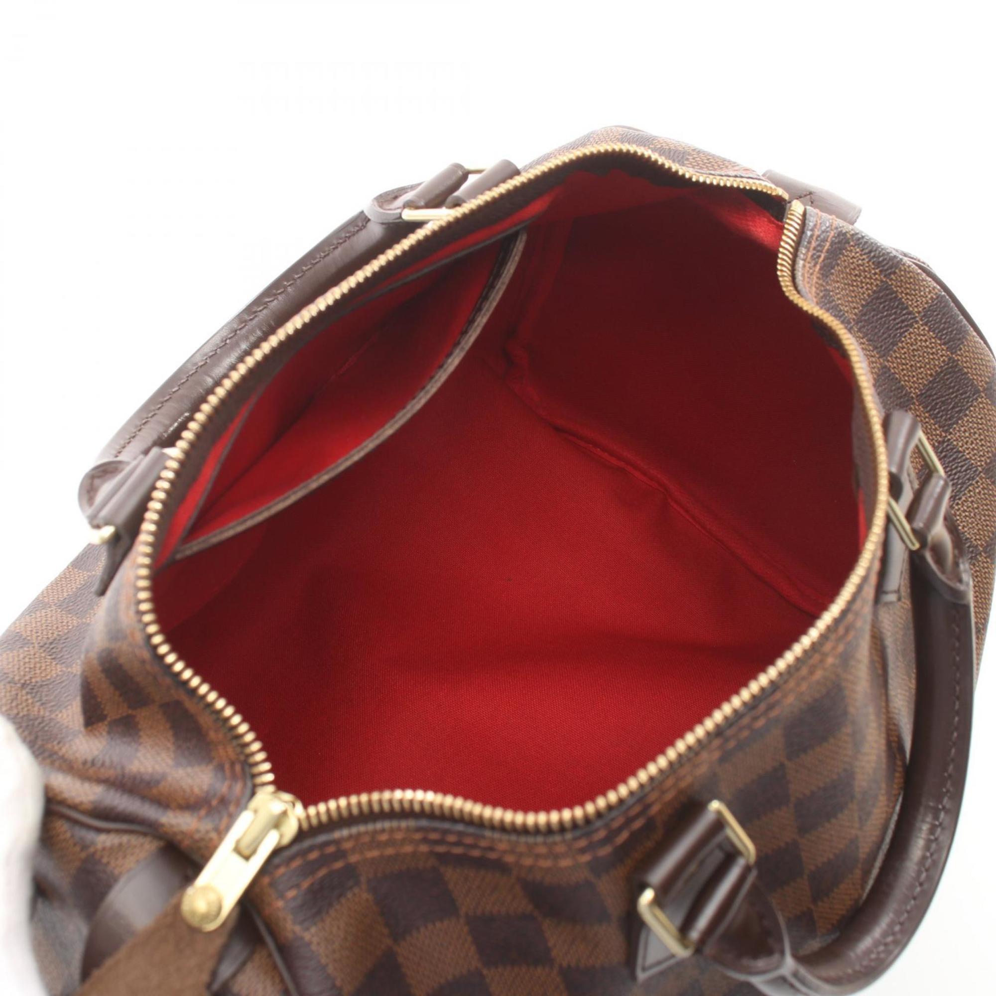 Louis Vuitton Speedy 30 Damier Ebene Handbag Bag Coated Canvas Leather Women's Brown N41531