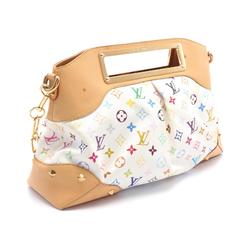 Louis Vuitton Judy MM Monogram Multicolor Blanc Handbag Bag Coated Canvas Leather Women's White M40255