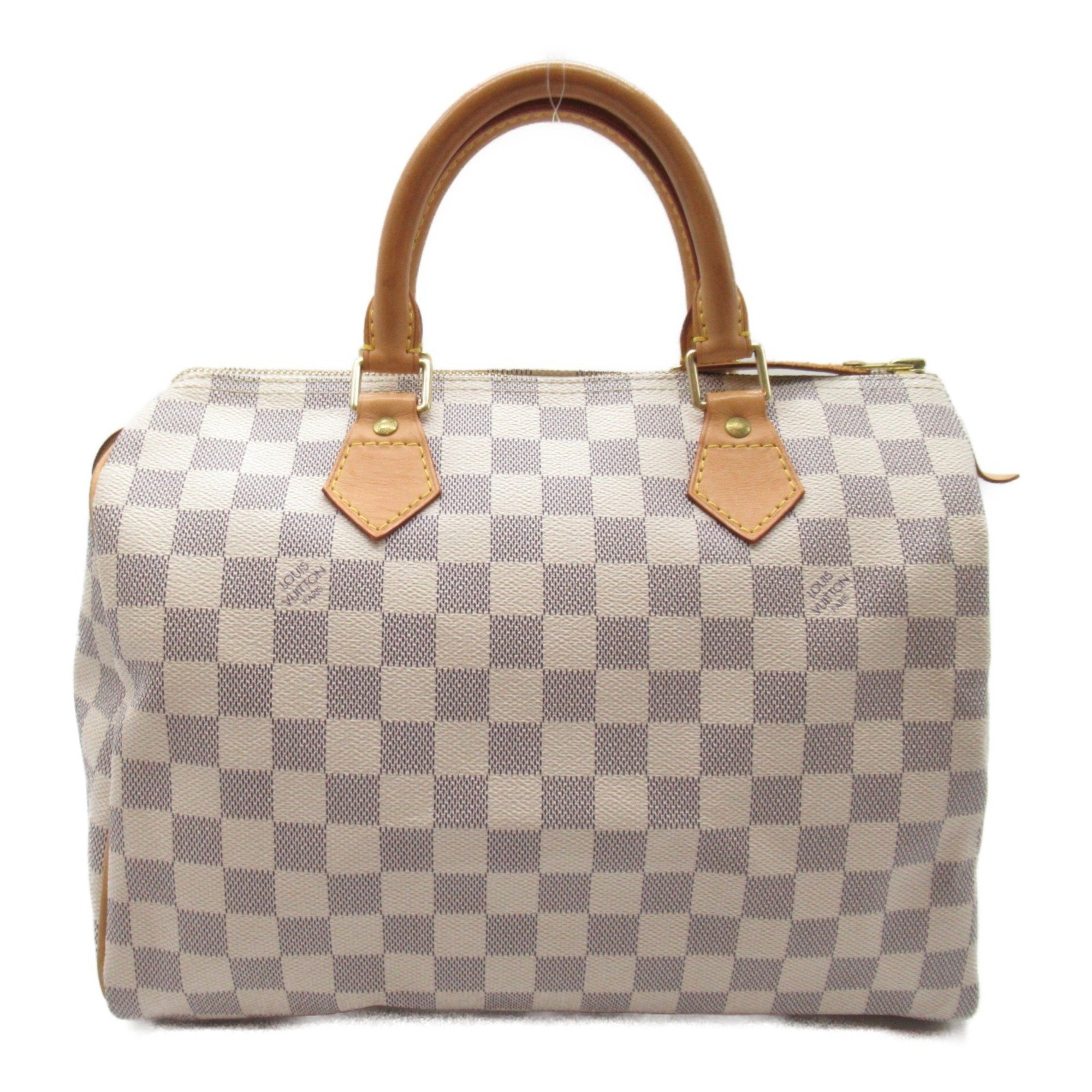 Louis Vuitton Speedy 30 Handbag Bag Coated Canvas Damier Azur Women's Ivory N41533