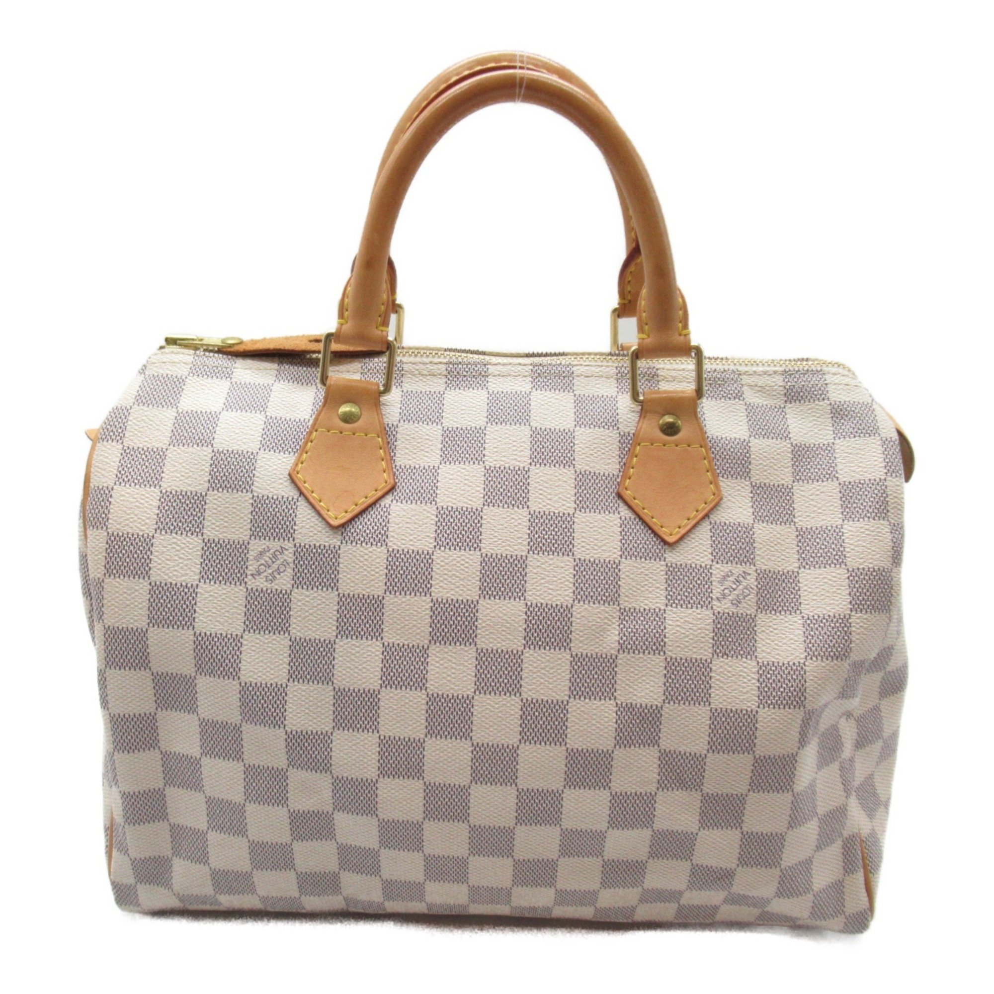 Louis Vuitton Speedy 30 Handbag Bag Coated Canvas Damier Azur Women's Ivory N41533