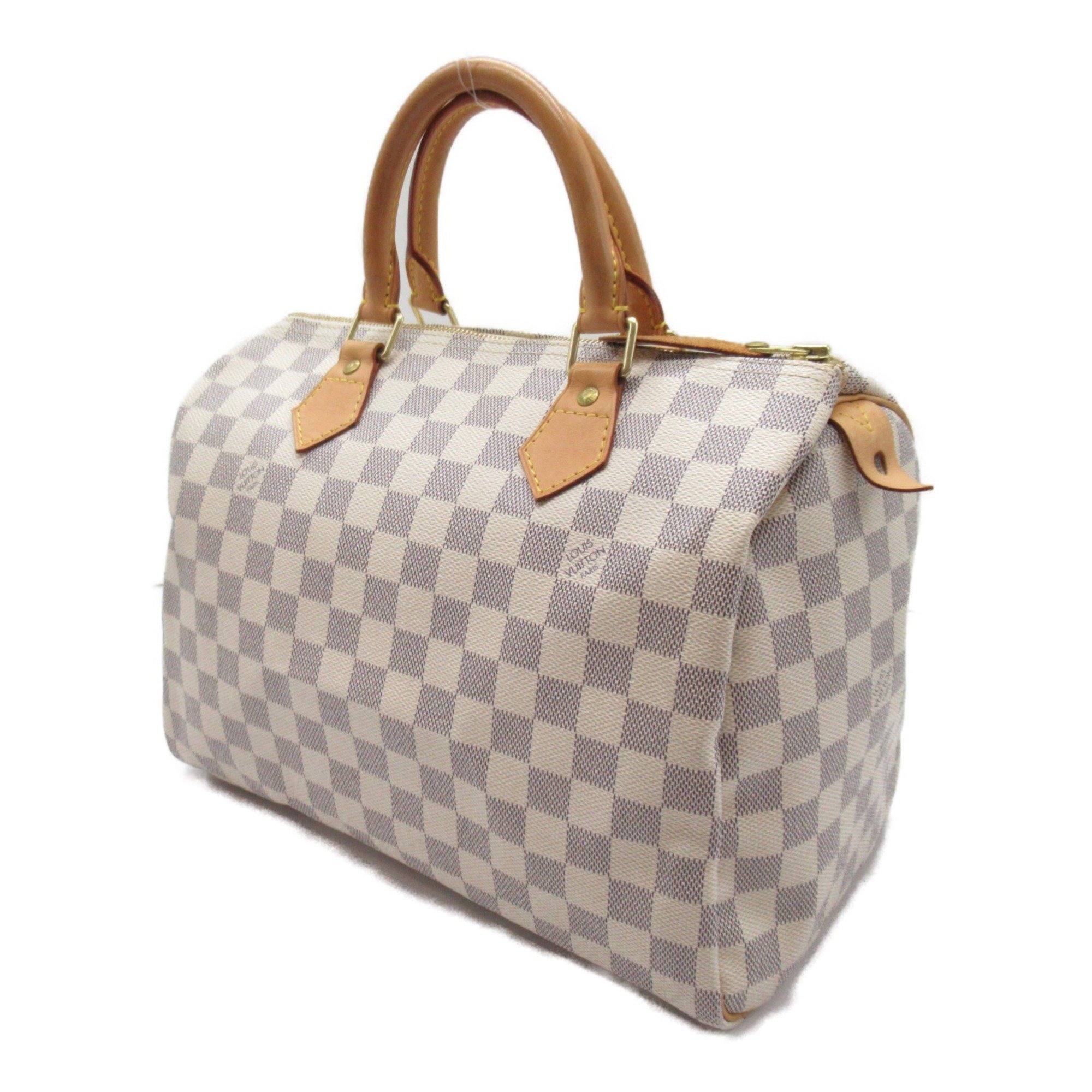 Louis Vuitton Speedy 30 Handbag Bag Coated Canvas Damier Azur Women's Ivory N41533