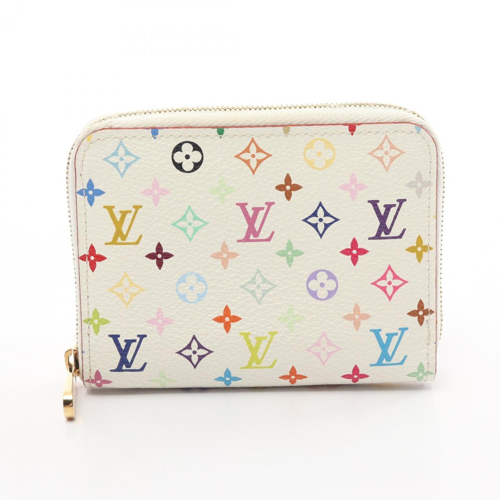 Louis Vuitton LOUIS VUITTON Zipper Coin Purse Monogram Multicolor Bron Rich Wallet/Coin Case Wallet Coated Canvas Women's White M93741