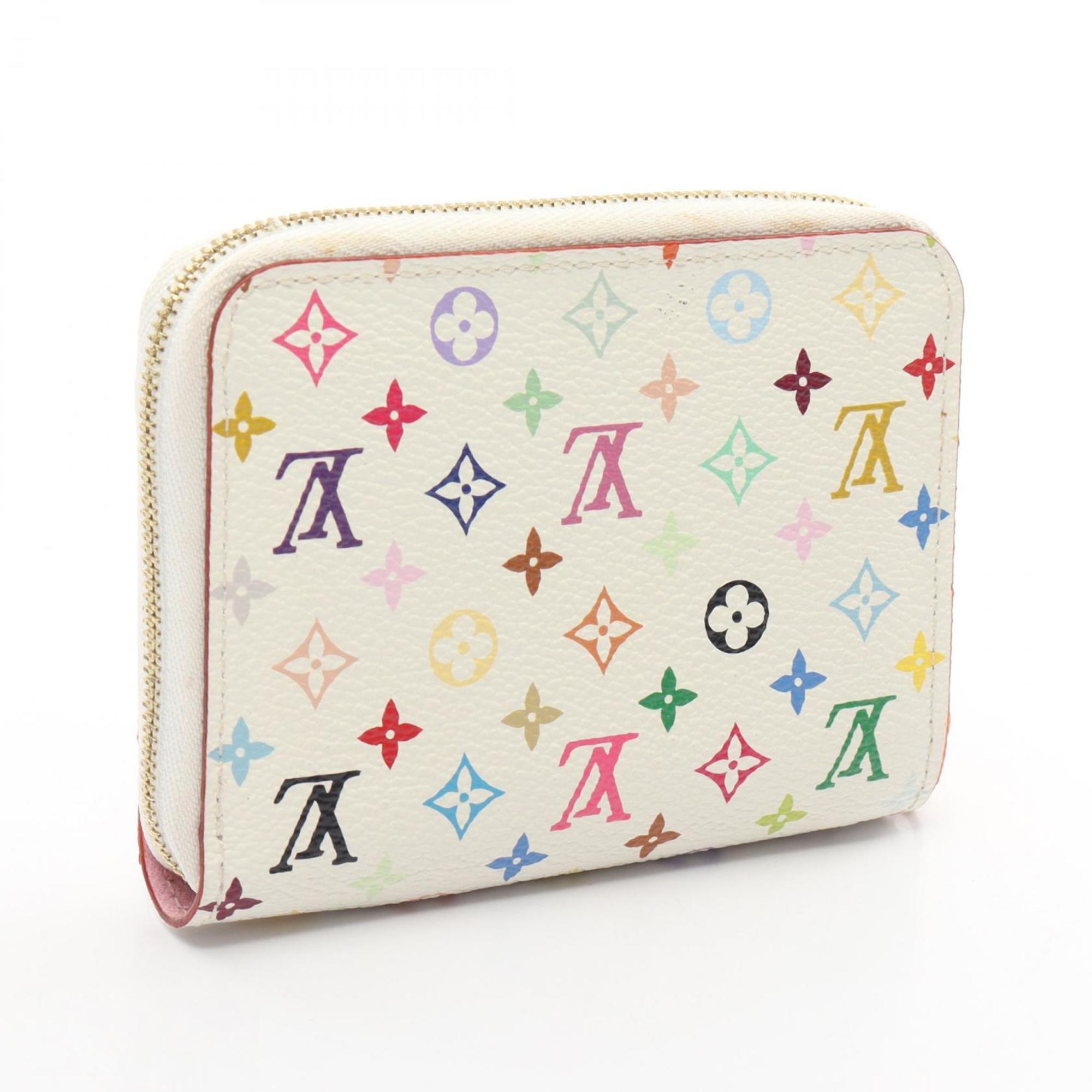 Louis Vuitton LOUIS VUITTON Zipper Coin Purse Monogram Multicolor Bron Rich Wallet/Coin Case Wallet Coated Canvas Women's White M93741