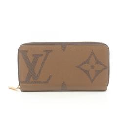 Louis Vuitton LOUIS VUITTON Zippy Wallet Round Long Coated Canvas Leather Monogram Giant Reverse Women's Brown M69353