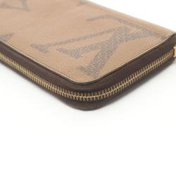 Louis Vuitton LOUIS VUITTON Zippy Wallet Round Long Coated Canvas Leather Monogram Giant Reverse Women's Brown M69353