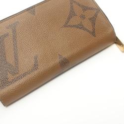 Louis Vuitton LOUIS VUITTON Zippy Wallet Round Long Coated Canvas Leather Monogram Giant Reverse Women's Brown M69353