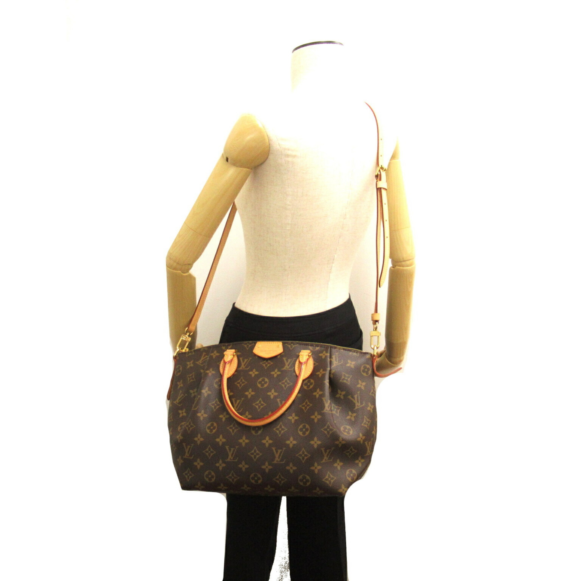 Louis Vuitton Turen MM Bag, Coated Canvas, Monogram, Women's, Brown, M48814