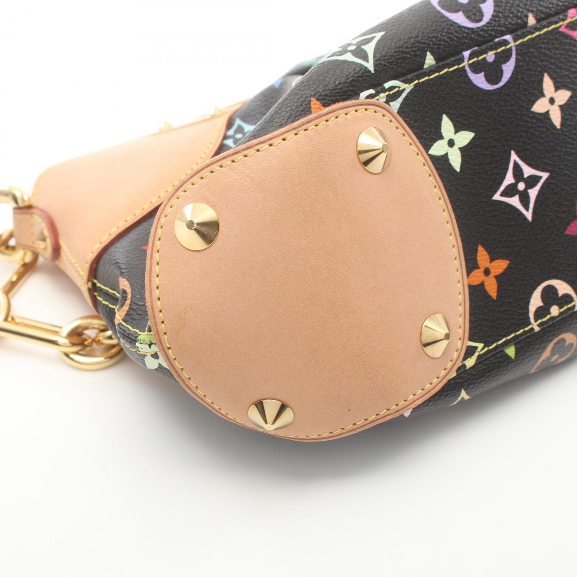 Louis Vuitton Judy PM Shoulder Bag Coated Canvas Leather Monogram Multicolor Women's Black M40258