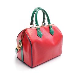 Louis Vuitton Speedy Bandouliere 25 Epi Handbag Bag Leather Women's Red Green Navy Unknown