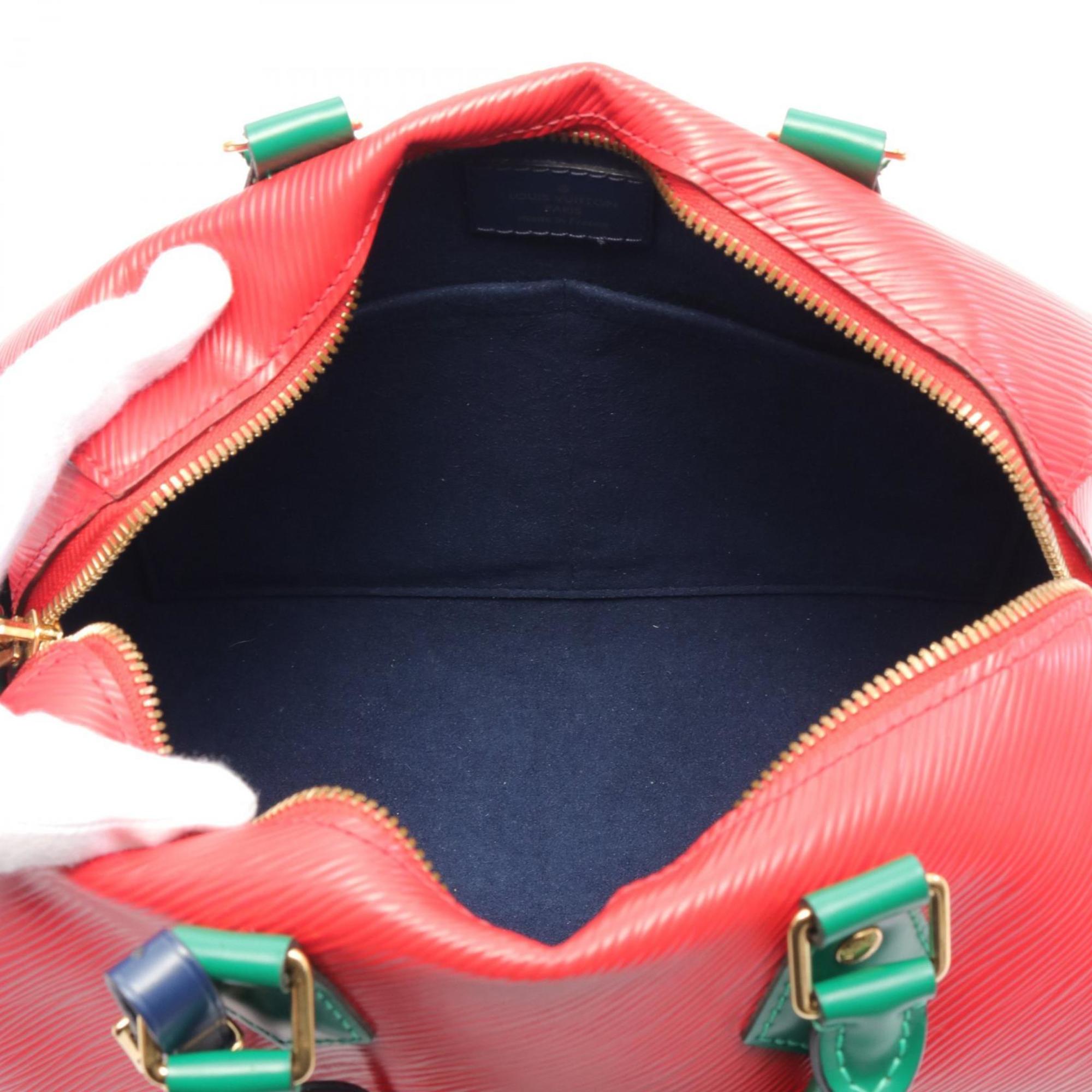 Louis Vuitton Speedy Bandouliere 25 Epi Handbag Bag Leather Women's Red Green Navy Unknown