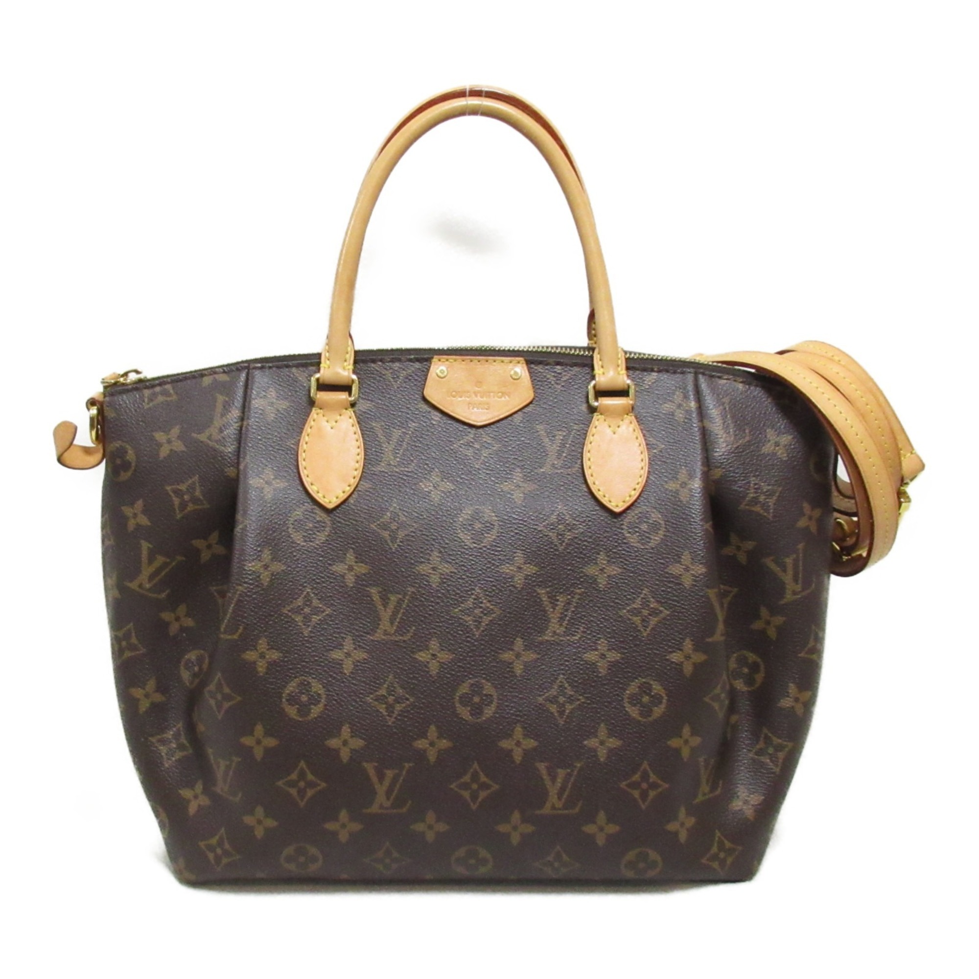 Louis Vuitton Turen MM Shoulder Bag, Coated Canvas, Monogram, Women's, Brown, M48814