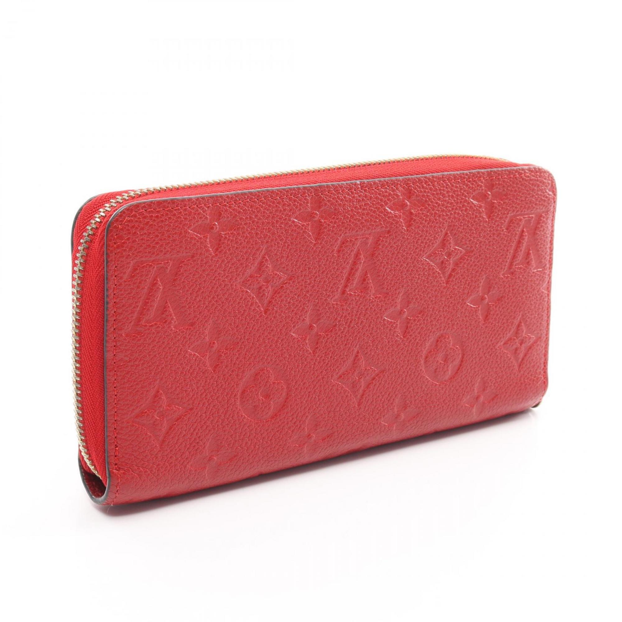 Louis Vuitton LOUIS VUITTON Zippy Wallet Monogram Empreinte Cerise Round Long Leather Women's Red M60737