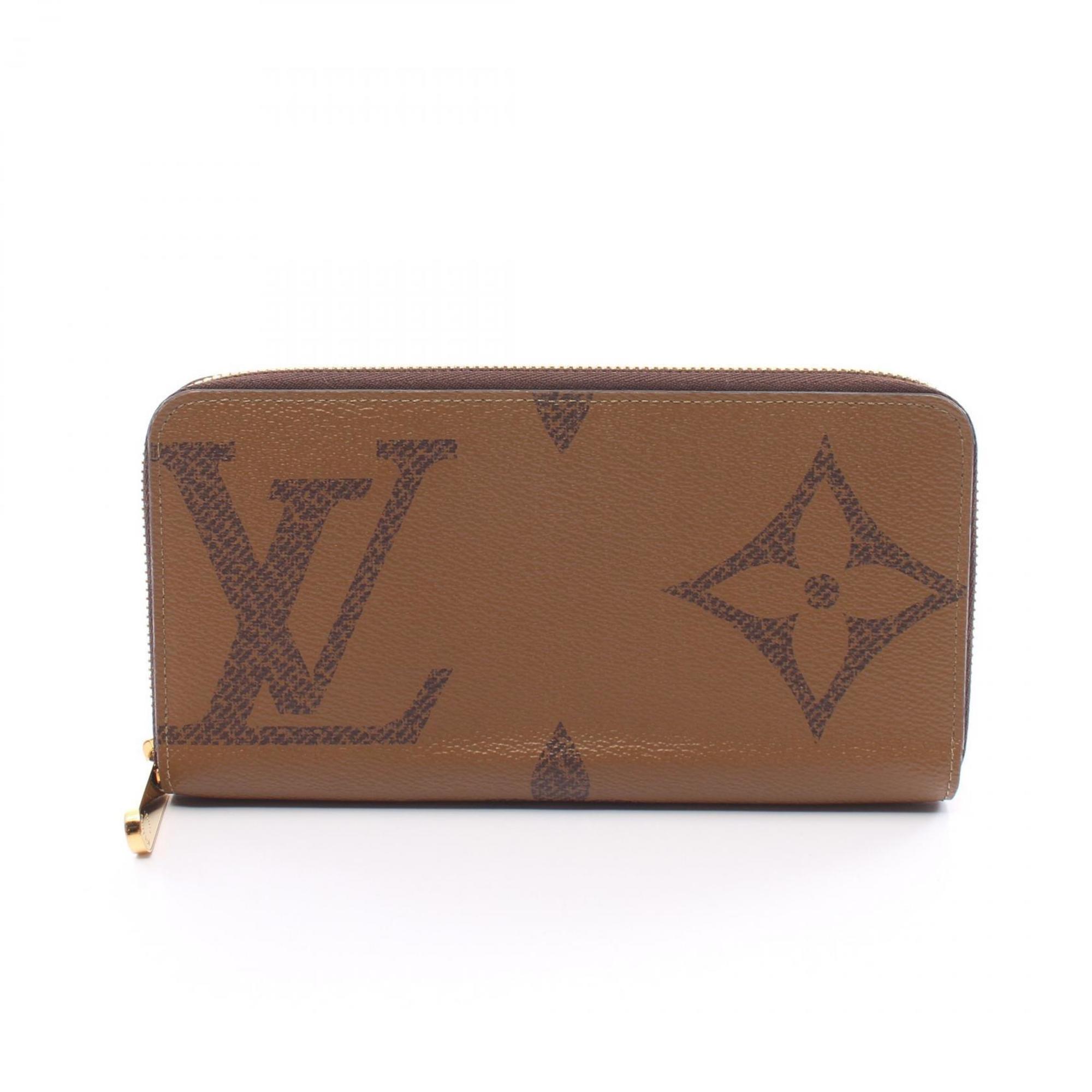 Louis Vuitton LOUIS VUITTON Zippy Wallet Monogram Giant Reverse Round Long Coated Canvas Leather Women's Brown M69353