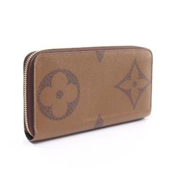 Louis Vuitton LOUIS VUITTON Zippy Wallet Monogram Giant Reverse Round Long Coated Canvas Leather Women's Brown M69353