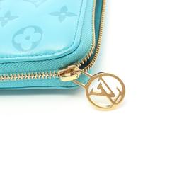 Louis Vuitton LOUIS VUITTON Zippy Wallet Monogram Embossed Round Long Leather Women's Blue M81512