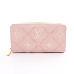 Louis Vuitton LOUIS VUITTON Zippy Wallet Monogram Empreinte Broderie Round Long Leather Women's Pink M81138