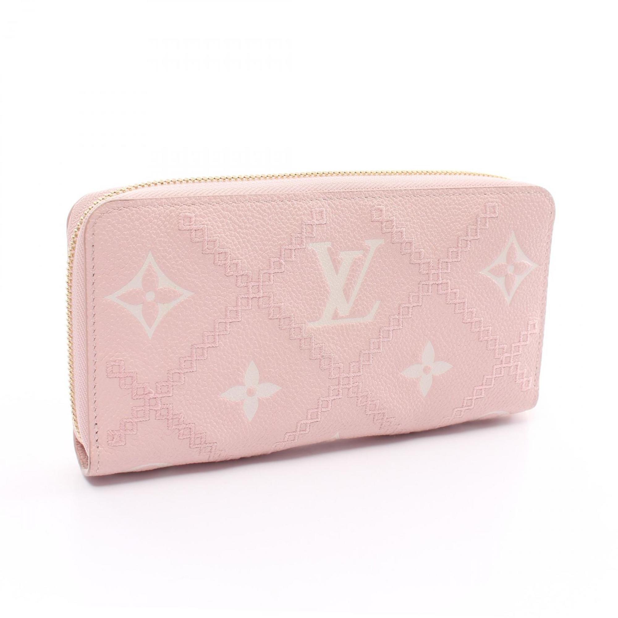 Louis Vuitton LOUIS VUITTON Zippy Wallet Monogram Empreinte Broderie Round Long Leather Women's Pink M81138