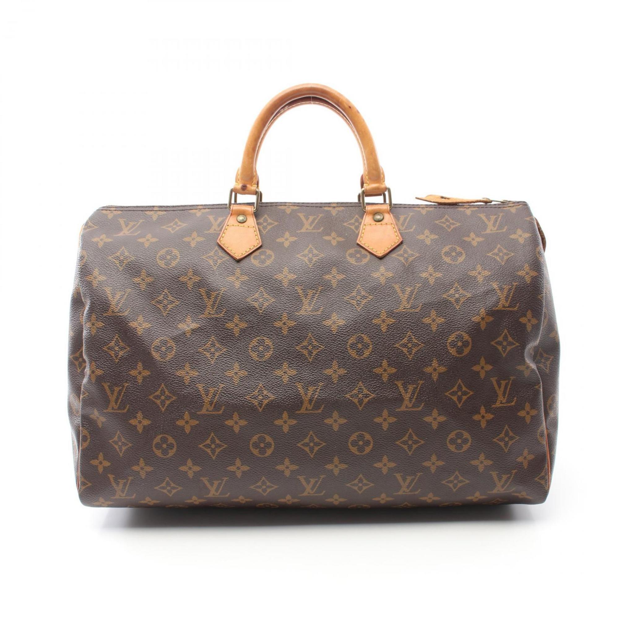 Louis Vuitton Speedy 40 Monogram Handbag Bag Coated Canvas Leather Women's Brown M41522