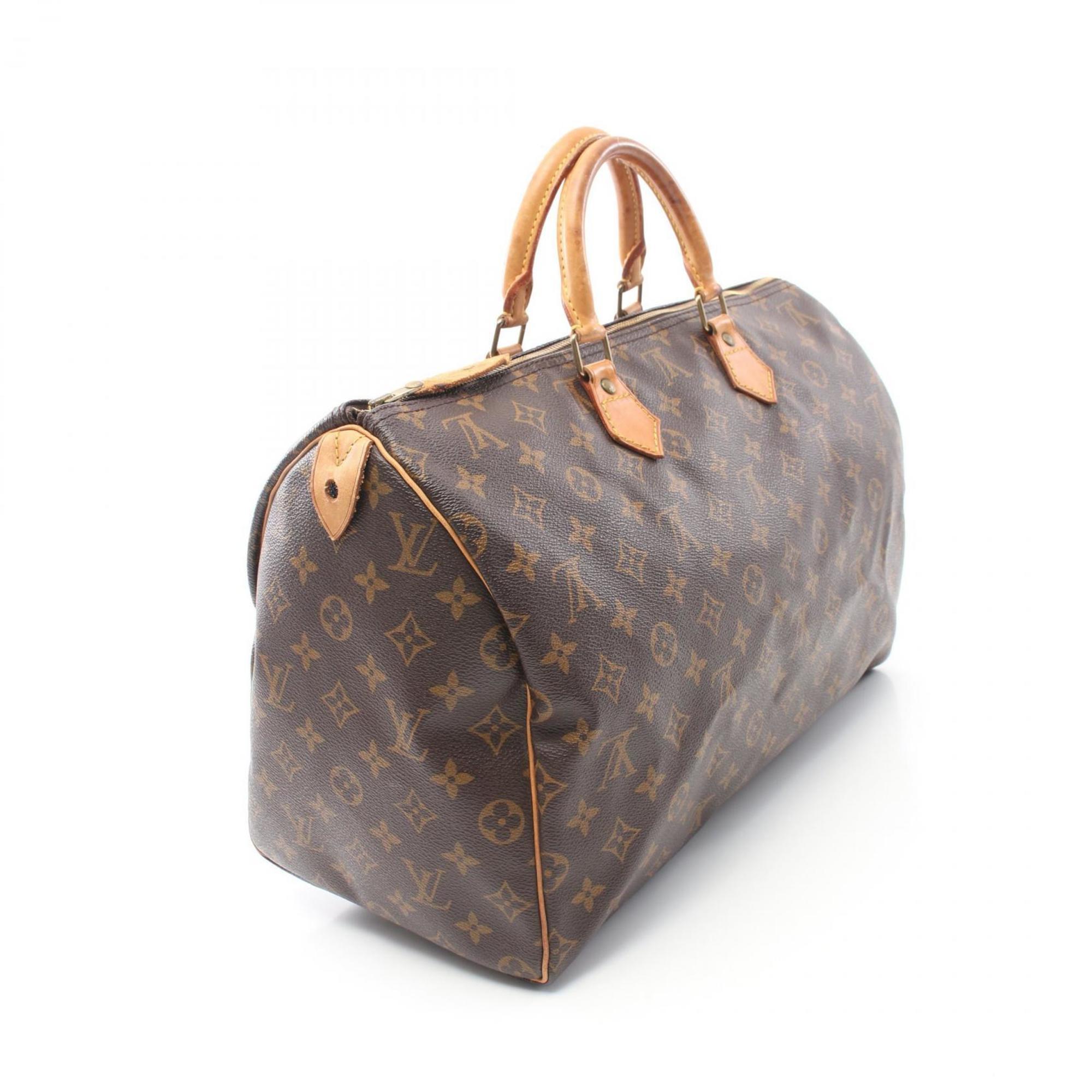 Louis Vuitton Speedy 40 Monogram Handbag Bag Coated Canvas Leather Women's Brown M41522