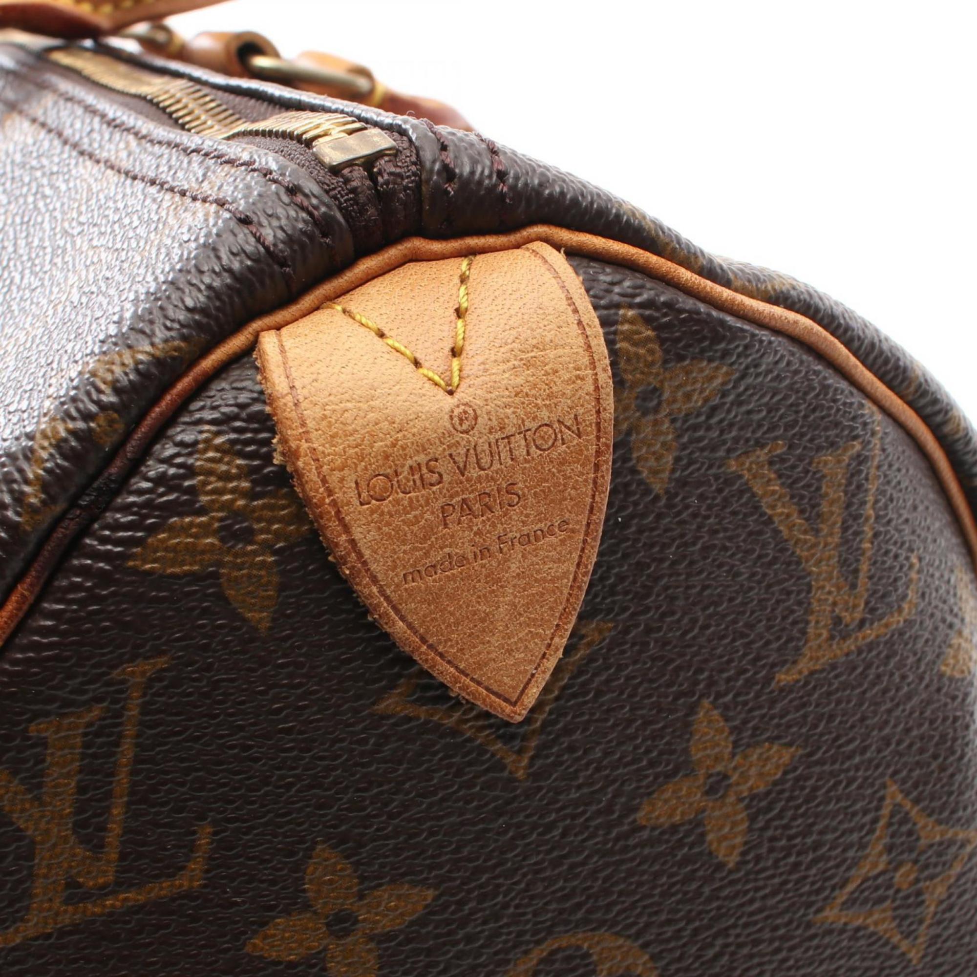 Louis Vuitton Speedy 40 Monogram Handbag Bag Coated Canvas Leather Women's Brown M41522