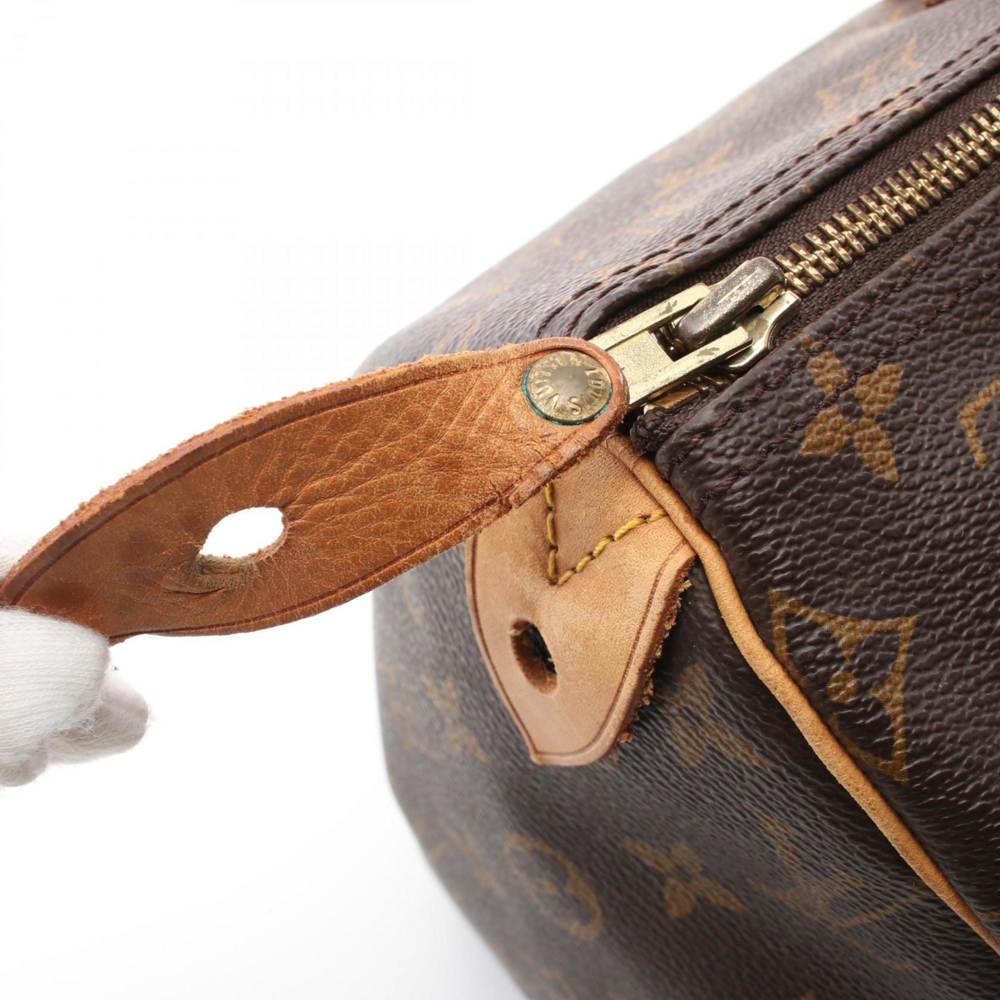 Louis Vuitton Speedy 40 Monogram Handbag Bag Coated Canvas Leather Women's Brown M41522