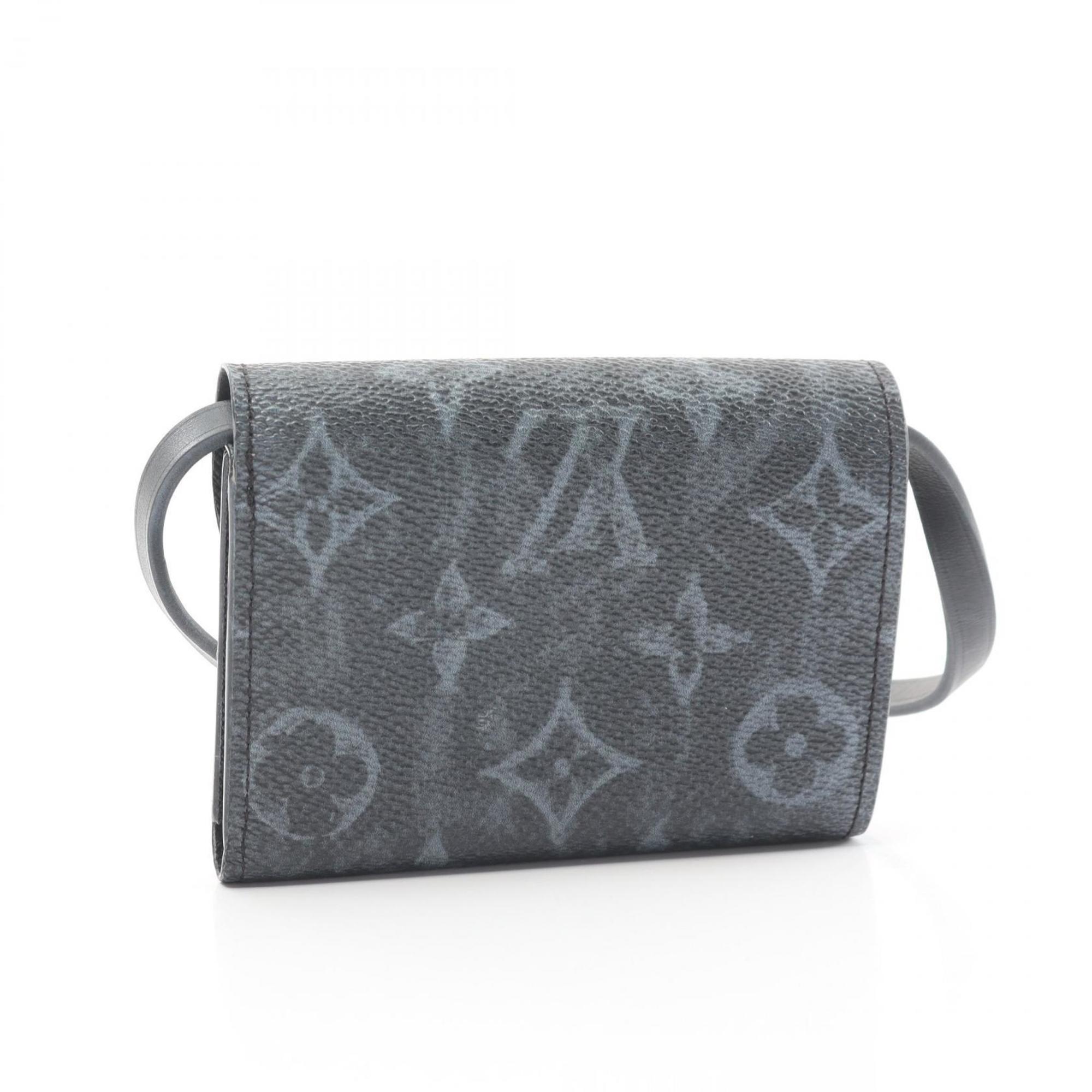 Louis Vuitton De Poche Monogram Pastel Tri-fold Wallet Coated Canvas Leather Men's Gray Blue M69998